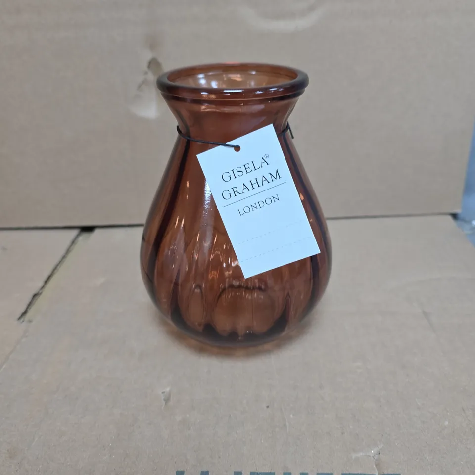 GISELA GRAHAM - BOX OF 6 DUSKY PINK POSY GLASS VASES 