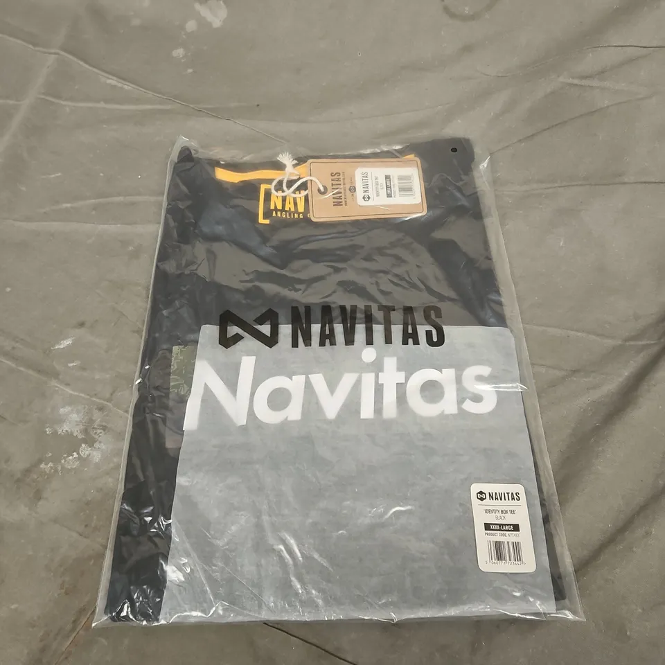 NAVITAS (ANGLING OUTFITTERS) - IDENTITY BOX TEE – BLACK – UK 4XL