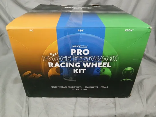 Lot 5565: MAXX TECH PRO FORCE FEEDBACK RACING WHEEL KIT (PC/PS4/XBOX ...