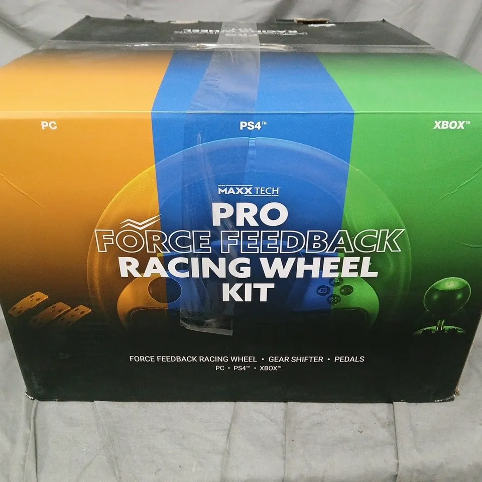 MAXX TECH PRO FORCE FEEDBACK RACING WHEEL KIT (PC/PS4/XBOX)