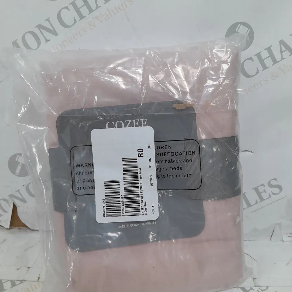 COZEE HOME SUPERSOFT SET OF 2 HOUSEWIFE PILLOWCASES - ROSE SMOKE 