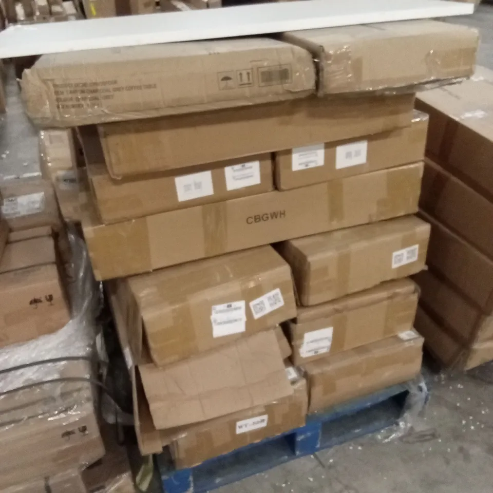 PALLET OF ASSORTED FLATPACK FURNITURE AND FURNITURE PARTS 