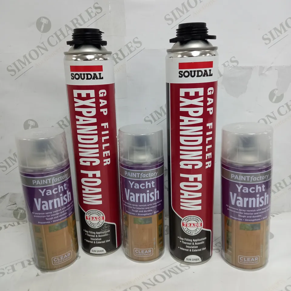 BOX OF APPROX 10 ASSORTED LIQUIDS TO INCLUDE - GAP FILER & YACHT VARNISH