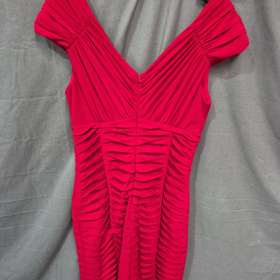 JAX RED RUCHED DRESS – WOMEN'S, UK SIZE 10