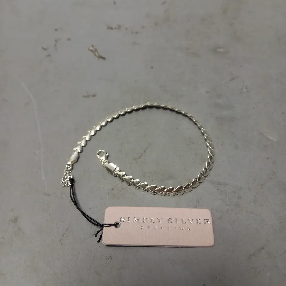 SIMPLY SILVER STERLING 925 HEART BRACELET