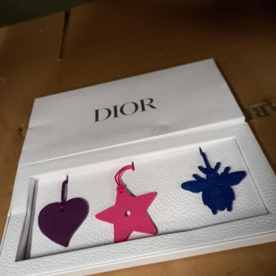 DIOR BLUE/PURPLE AND PINK BAG/KEY TAGS 