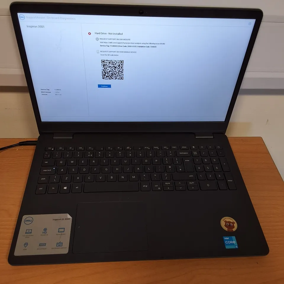 UNBOXED DELL INSPIRON 3501 LAPTOP IN DARK GREY