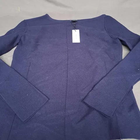 KAREN MILLEN COMPACT KNIT WOOL LOOK DROP SHOULDER TOP - MEDIUM