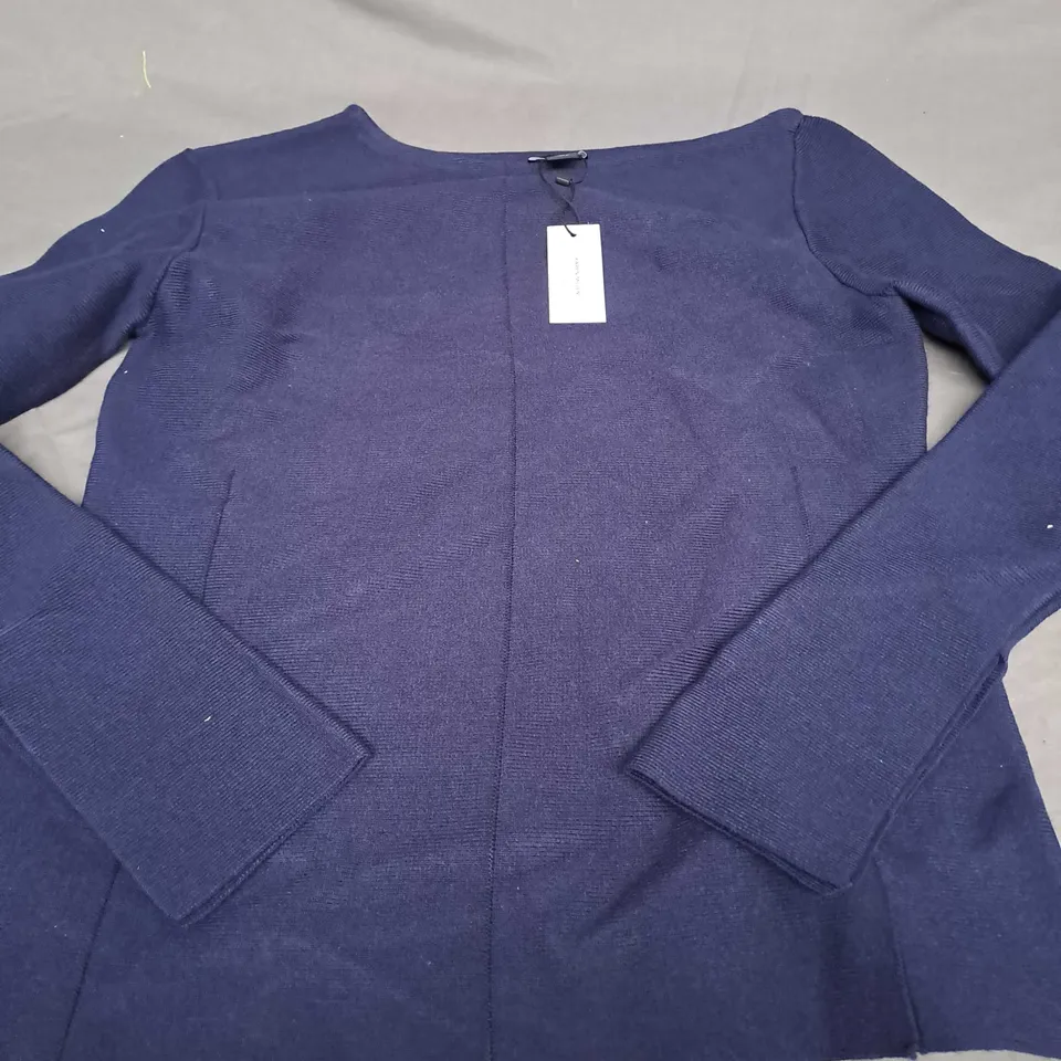 KAREN MILLEN COMPACT KNIT WOOL LOOK DROP SHOULDER TOP - MEDIUM