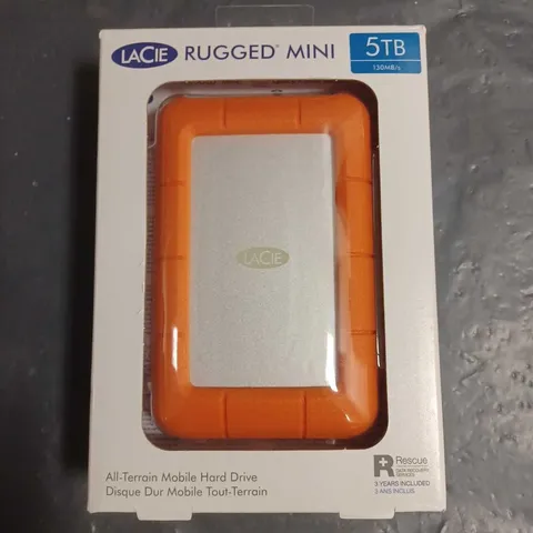 SEALED LACIE RUGGED MINI 5TB ALL TERRAIN MOBILE HARD DRIVE