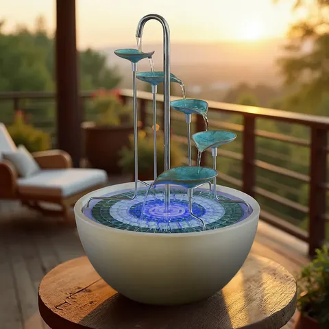 HYDRIA INDOOR/OUTDOOR WATER FEATURE KIT & VERDIGRIS LEAF CASCADE BUNDLE