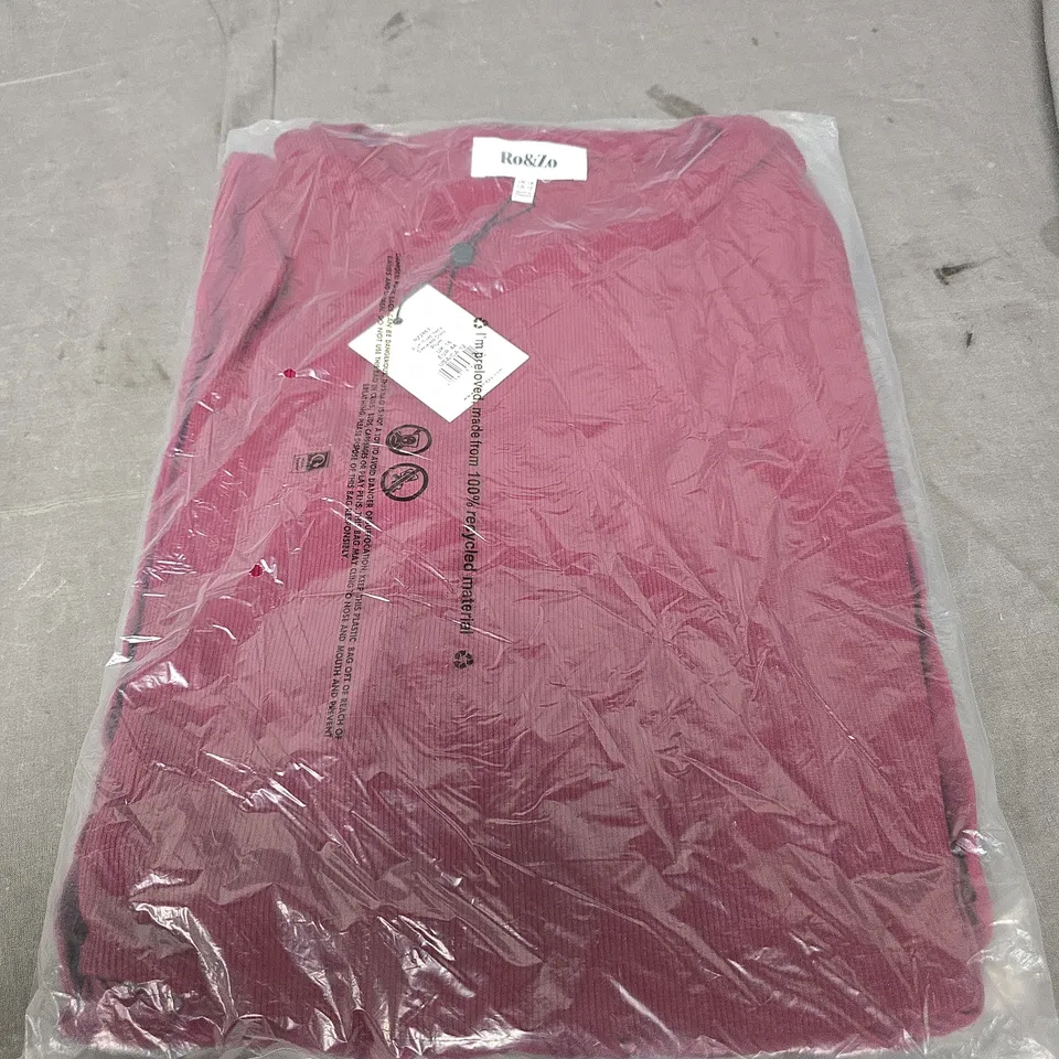 RO&ZO PLUM MIXED MEDIA SLEEVELESS DRESS – UK 16 (EU 44, US 12)