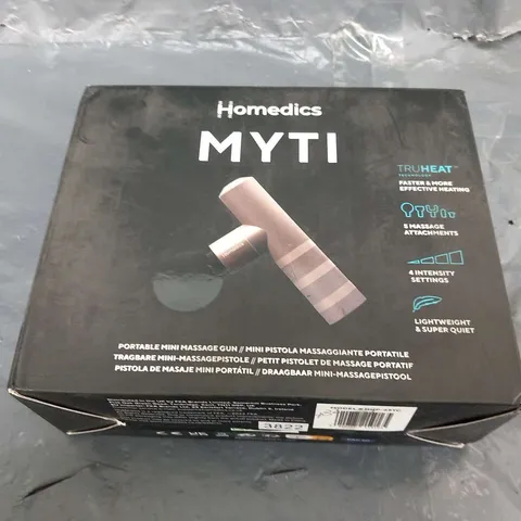 BOXED HOMEDICS MYTI PORTABLE MINI MASSAGE GUN