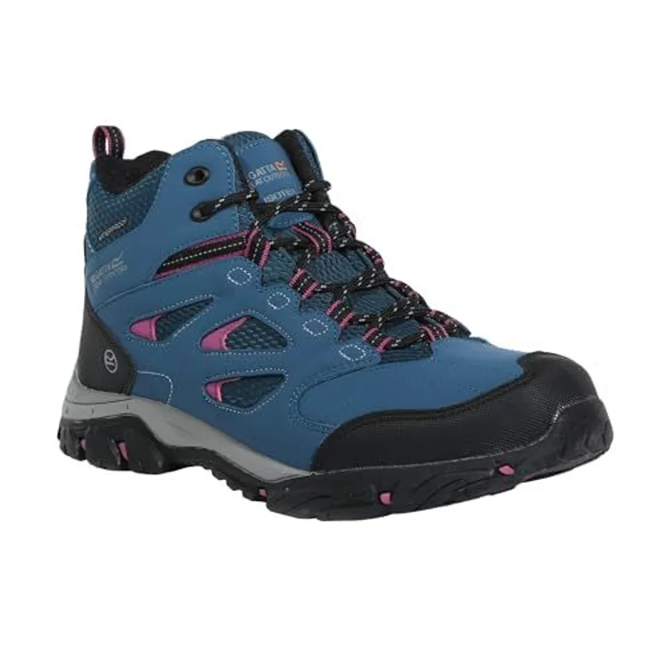BRAND NEW REGATTA LADY HOLCOMBE IEP MID WALKING BOOTS IN MOROCCAN BLUE/RED VIOLET - UK 7
