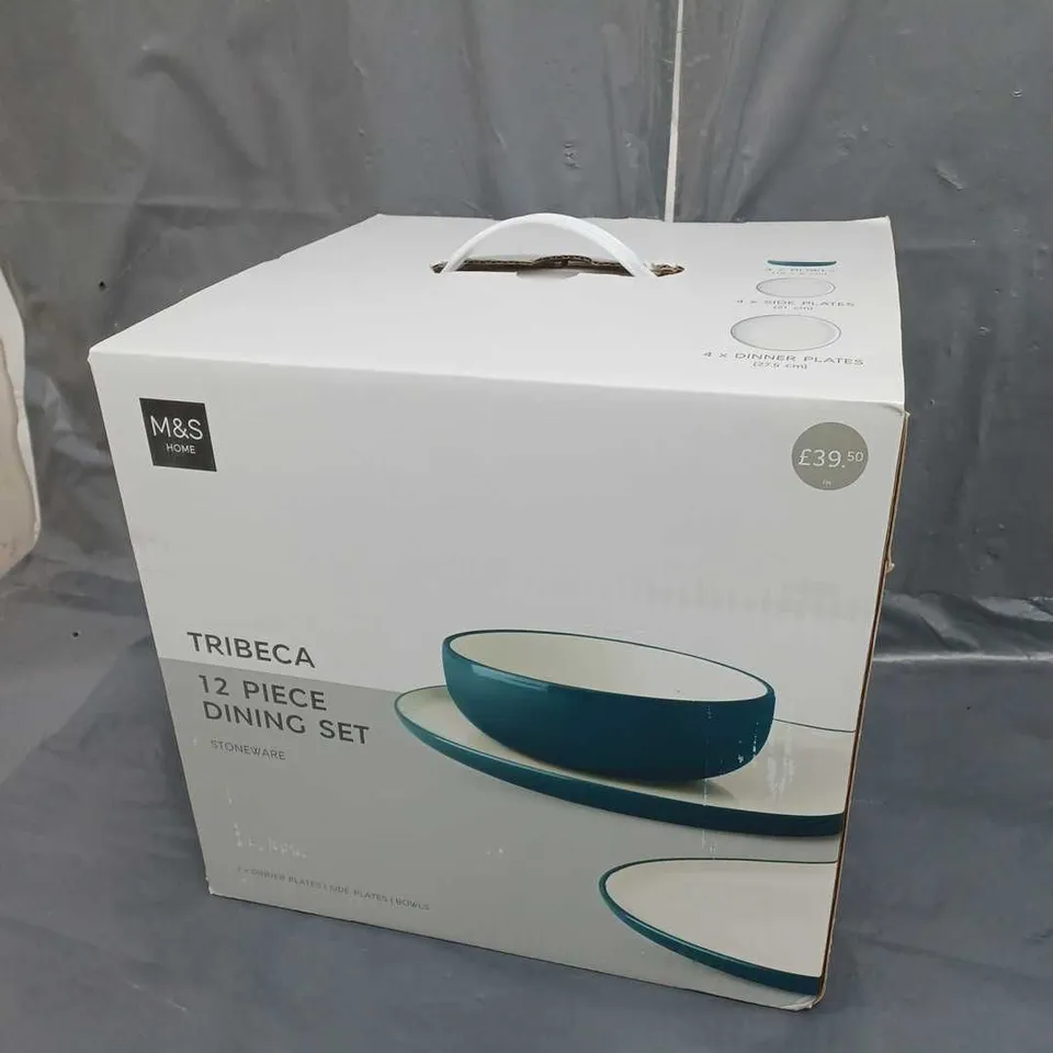 BOXED M&S TRIBECA 12 PIECE DINING SET - COLLECTION ONLY 