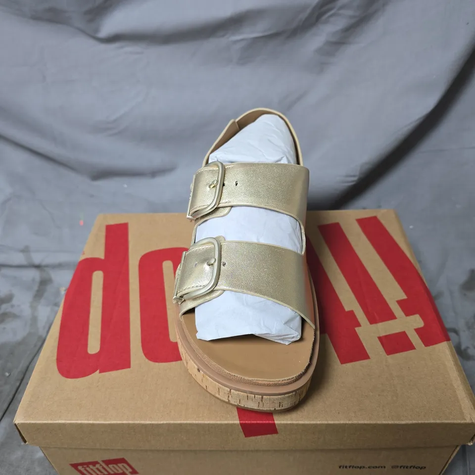 FITFLOP GOLD METALLIC BUCKLE SANDALS – WOMEN'S SIZE 6