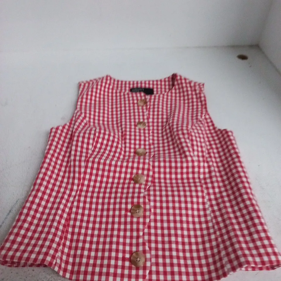 NOBODY'S CHILD SCALLOP WAISTCOAT, RED – UK 8 