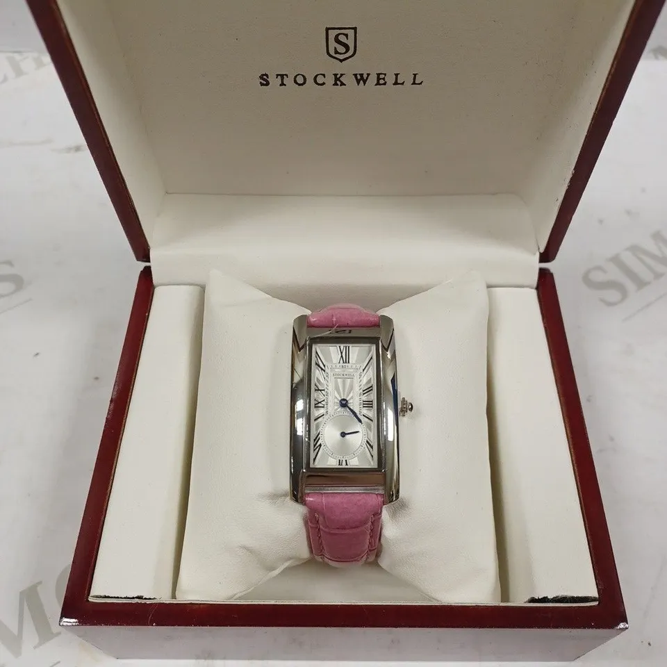 STOCKWELL DOUBLE DIAL PINK LEATHER STRAP WRISTWATCH