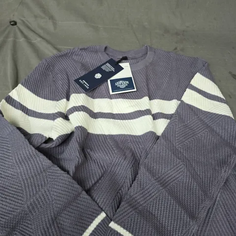 AIOPESON PREMIUM GOODS STRIPED KNIT SWEATER β LILAC & CREAM - M