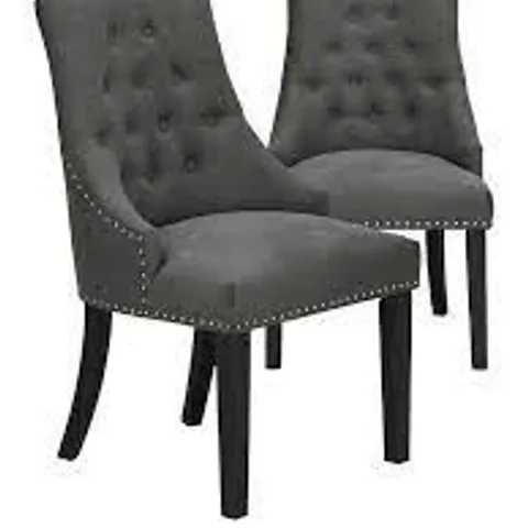 BOXED WARWICK PAIR OF FABRIC DINING CHAIRS - CHARCOAL/BLACK (1 BOX)