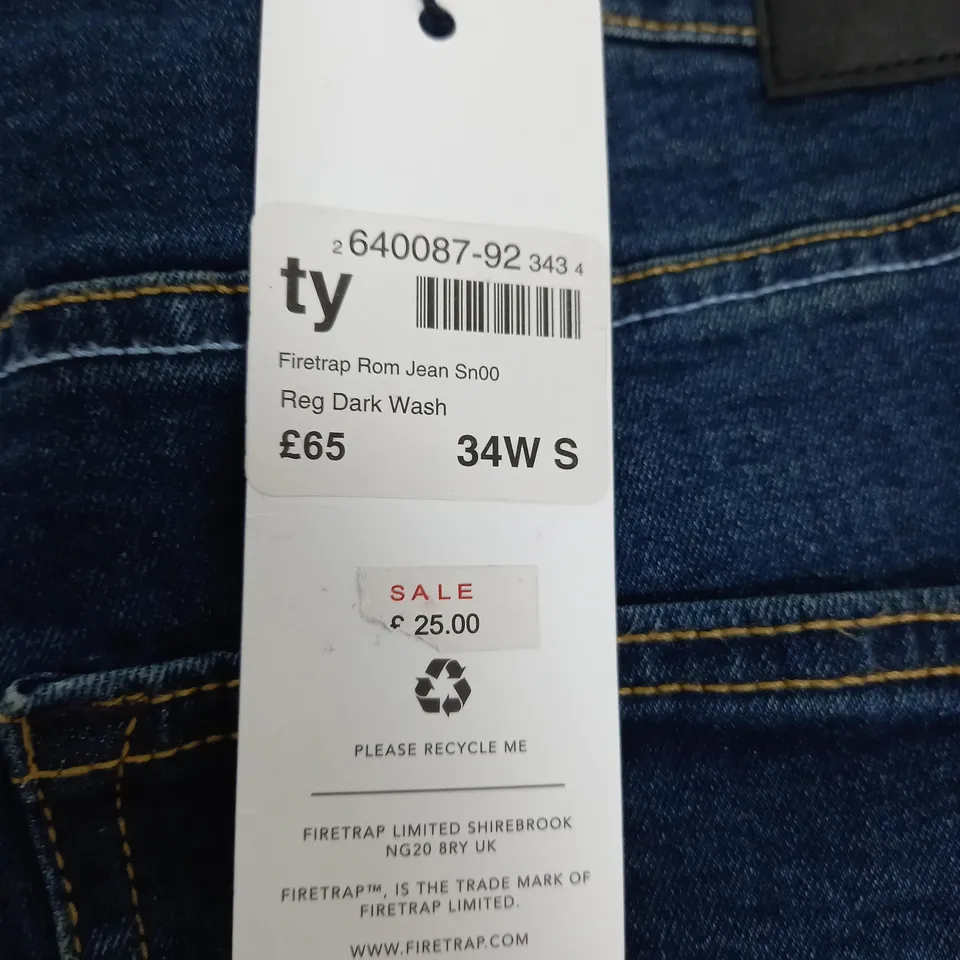 FIRETRAP ROM DENIM JEANS SIZE W34