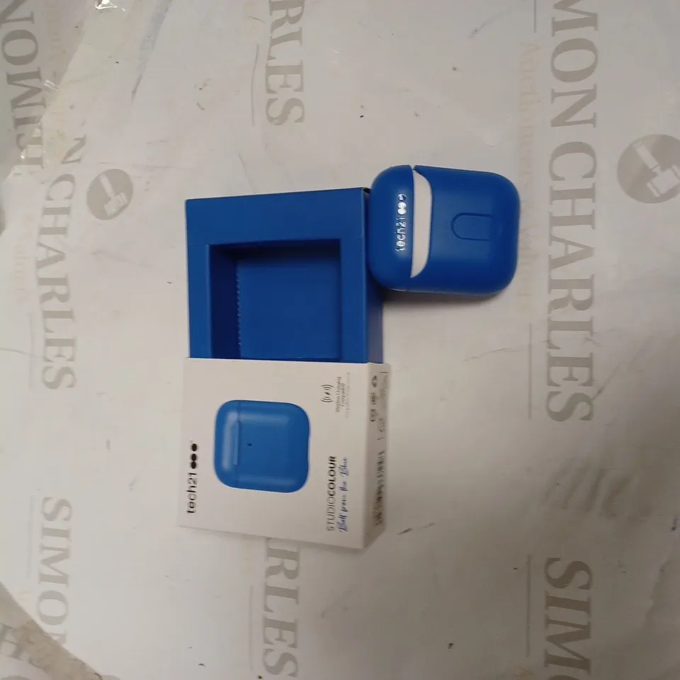 BOX OF TECH 21 AIRPODS CASES YELLOW-91 AND BLUE-35