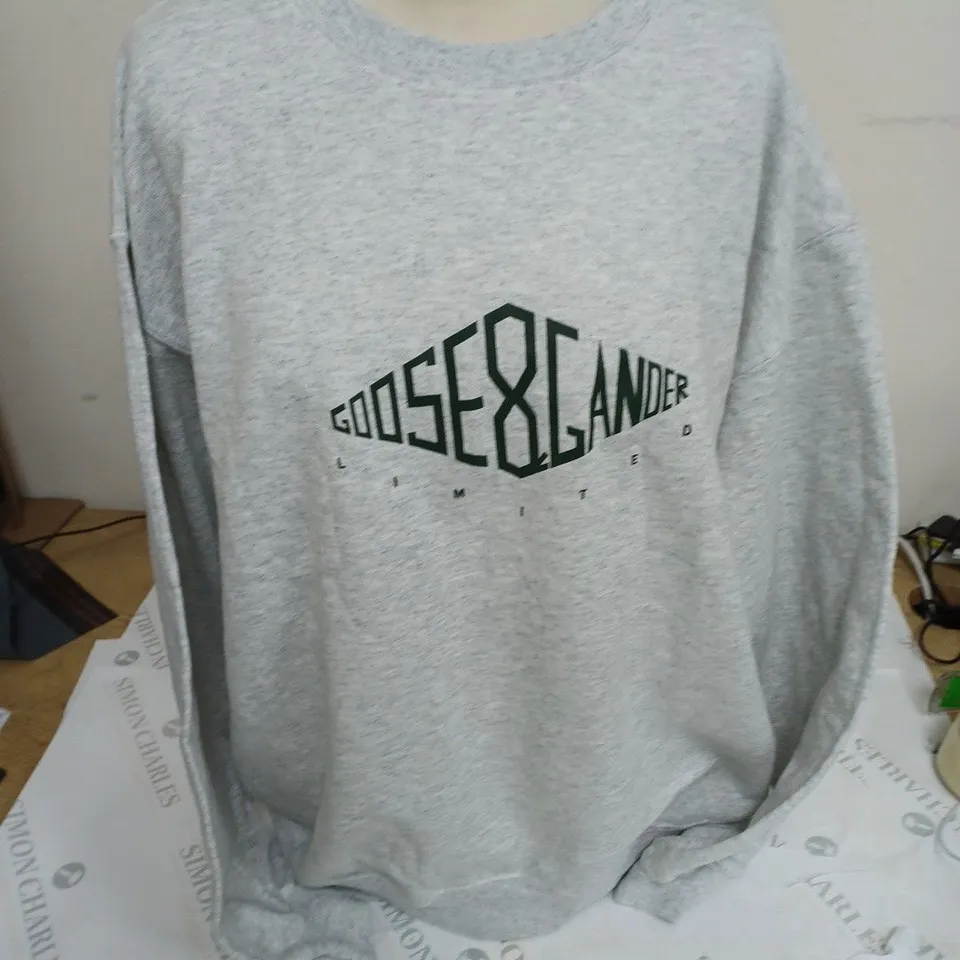 GOOSE AND GANDER GREY CREW JUMPER - L