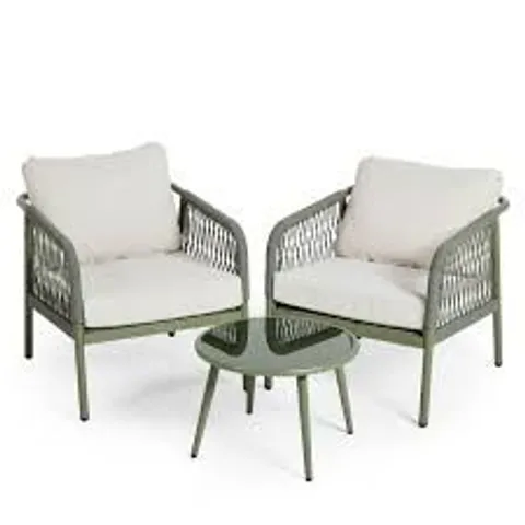 ABODE 3 PIECE ROPE DETAIL INDOOR/OUTDOOR BISTRO SET
