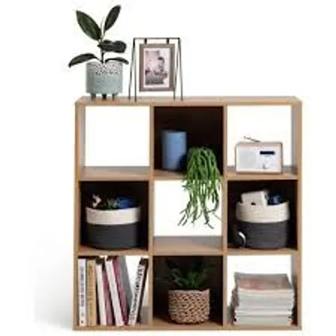 BOXED HOME SQUARES 9 CUBE STORAGE UNIT - OAK EFFECT