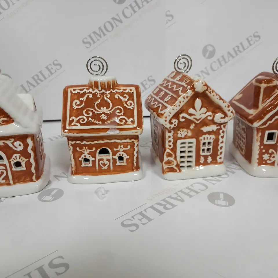 SET OF 4 PRELIT GINGER BREAD HOUSES