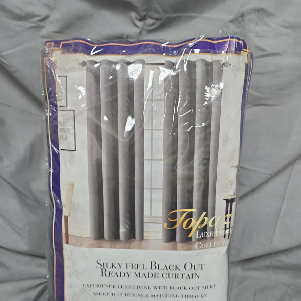 TOPAZ SILKY FEEL BLACK OUT READY MADE CURTAIN – EYELET HEADER