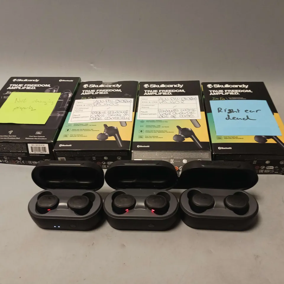 SET OF 7 ASSORTED SKULLCANDY EARPHONES