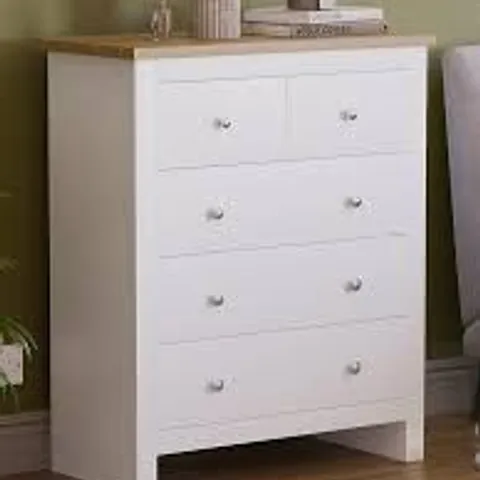 BOXED VIDA DESIGN ARLINGTON 2 + 3 DRAWER CHEST - WHITE