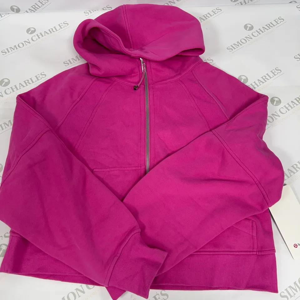 LULA OVERSIZED FULL ZIP HOODIE IN PINK SIZE XS