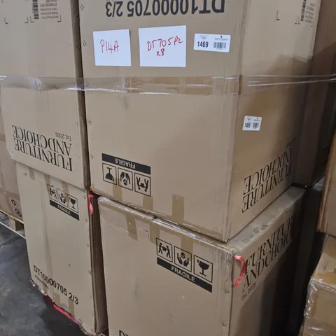 PALLET OF 8 DT705 SAVOY ROUND GREY MARBLE & CHROME 120cm DINING TABLE ( BOX 2 OF 3 ONLY)