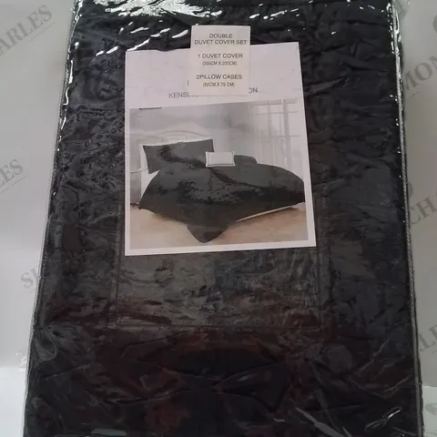 BRAND NEW KENSINGTON DOUBLE DUVET COVER SET -BLACK-