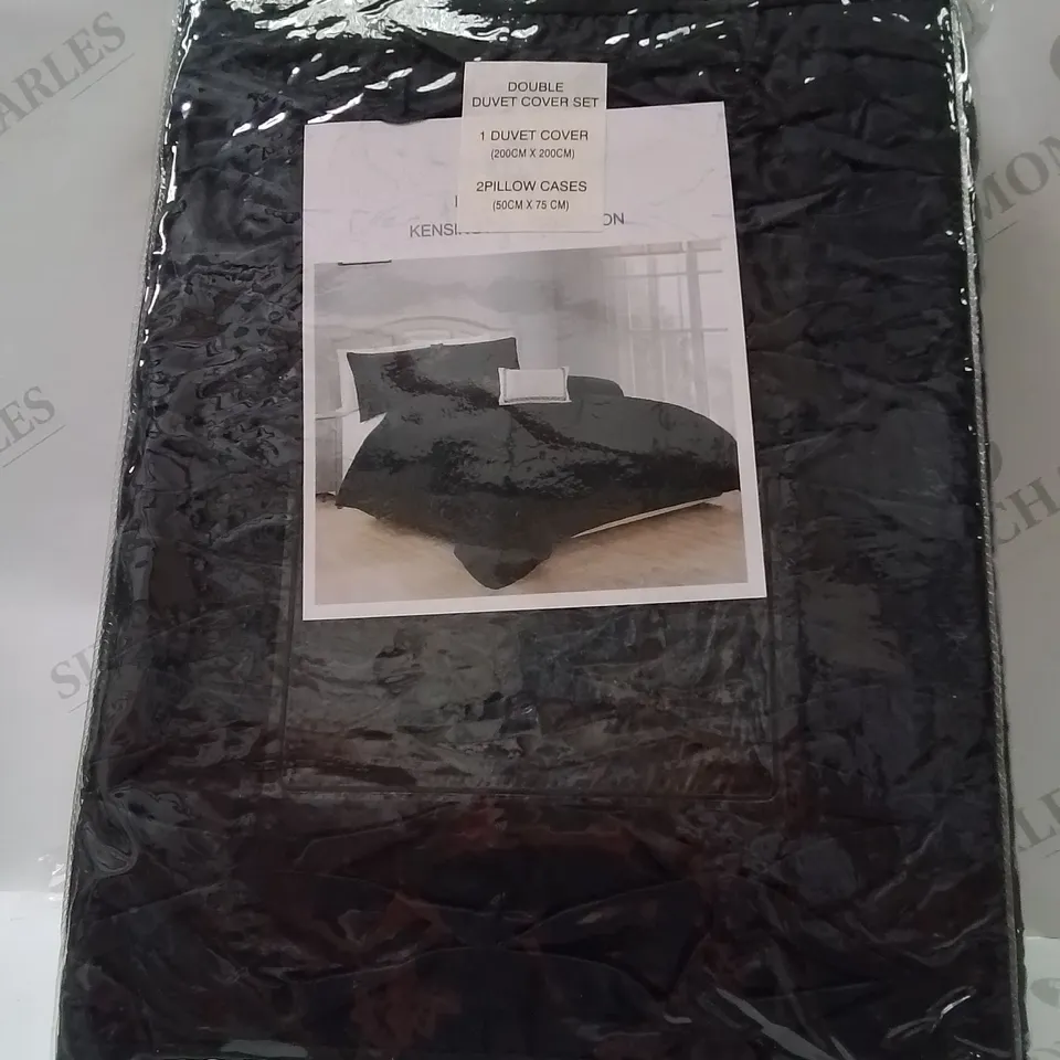 BRAND NEW KENSINGTON DOUBLE DUVET COVER SET -BLACK-