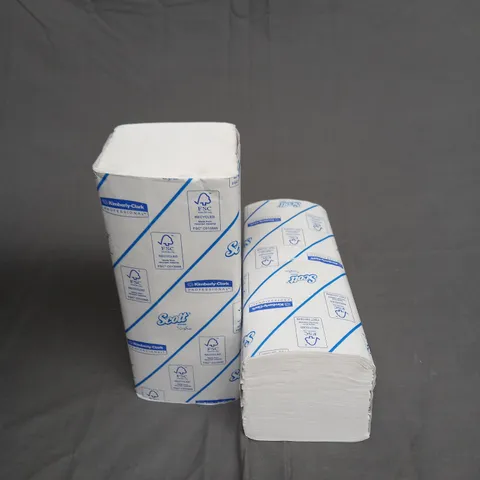 BOX OF APPROXIMATELY 12 PACKETS OF WHITE HAND TOWELS