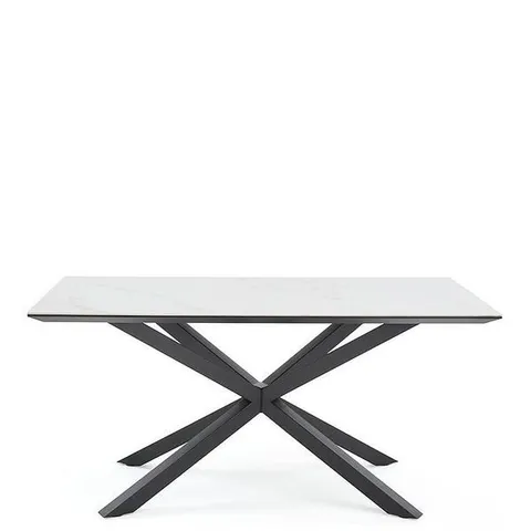 BOXED ARABELLA 160 CM CERAMIC DINING TABLE - WHITE/BLACK - FSC® CERTIFIED (2 BOXES)