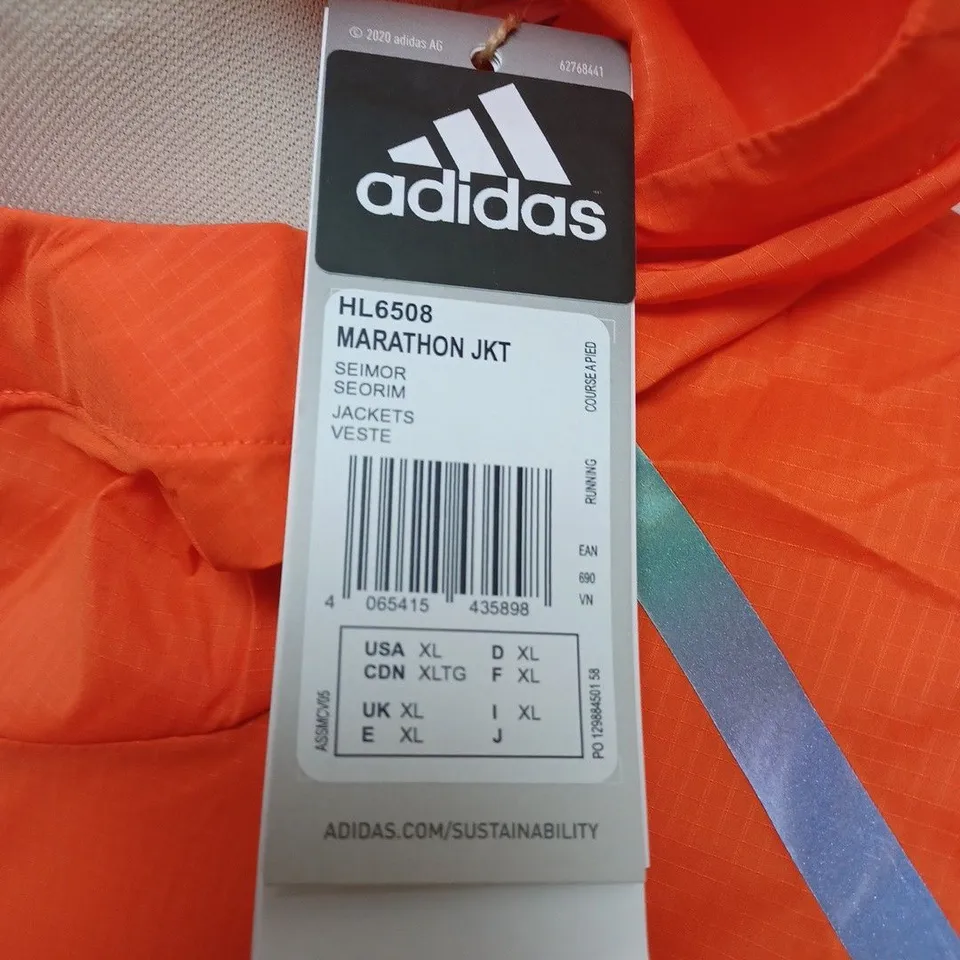 ADIDAS WIND.RDY MARATHON JACKET IN ORANGE - UK XL