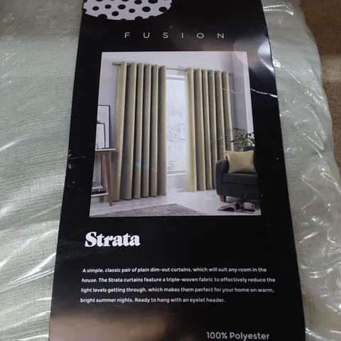 DESIGNER QUIDA EYELET ROOM DARKENING CURTAINS STRATA GREEN 168 ×228cm