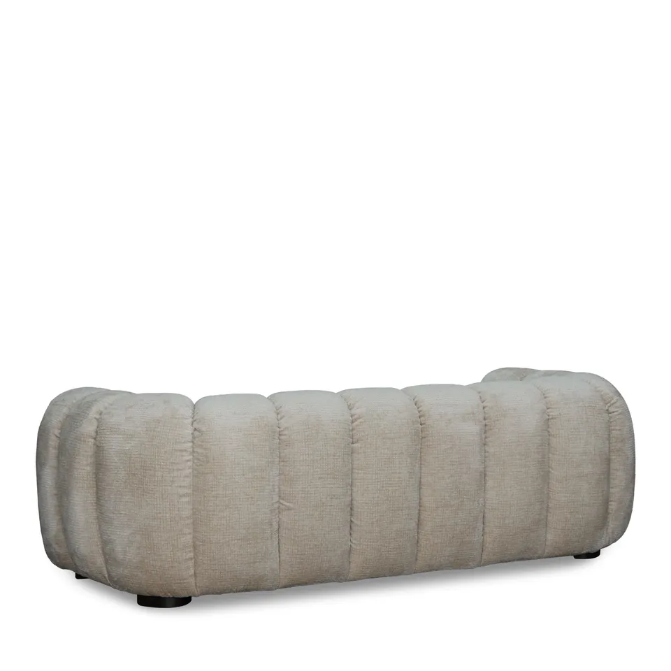 BRAND NEW BOXED BELLE DISKA 4 SEATER GLAM BLOCK FABRIC SOFA - NATURAL (1 BOX)