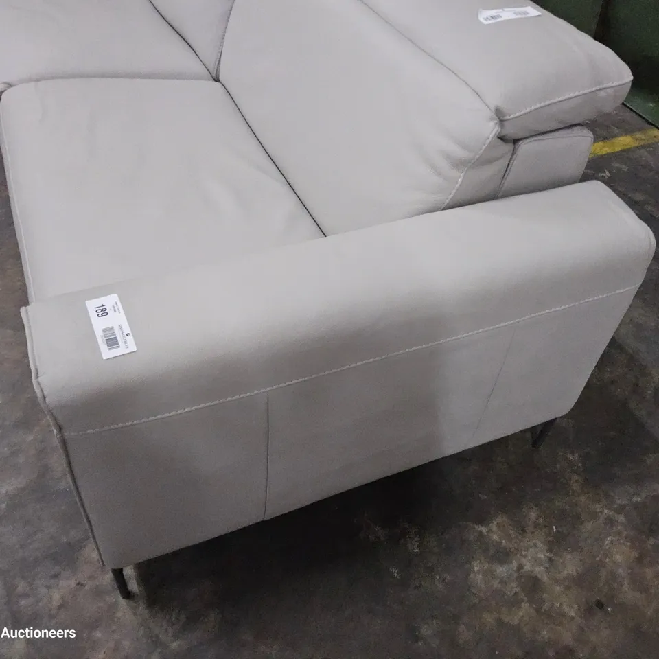 DESIGNER GARY ITALIAN POWER RECLINING THREE EESTER SOFA GREY LEATHER 