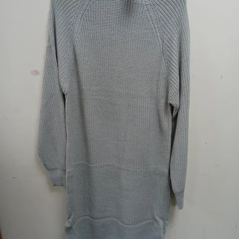 PRETTYLITTLETHING PETITE GREY ROLL NECK OVERSIZED MIDI JUMPER DRESS - S