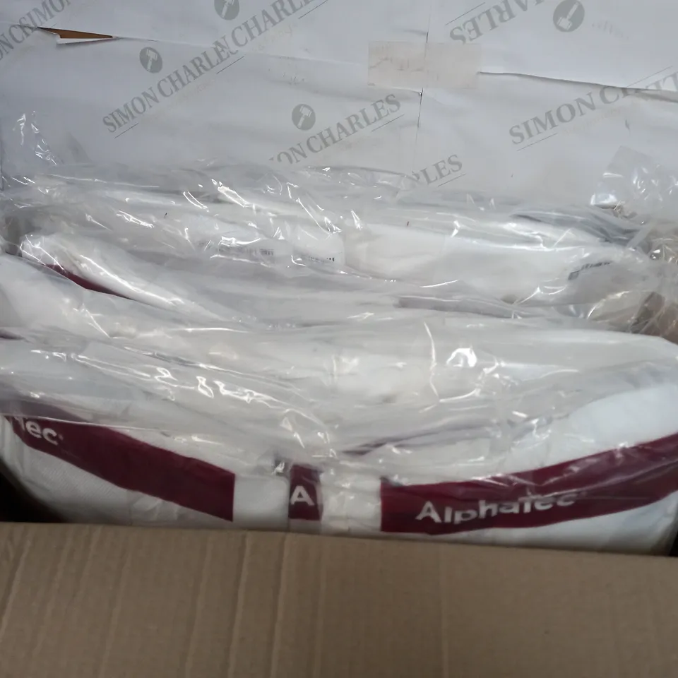 ALPHATECH 2500PLUS COVERALL WITH HOOD SIZE M, APPROX 20 ITEMS 