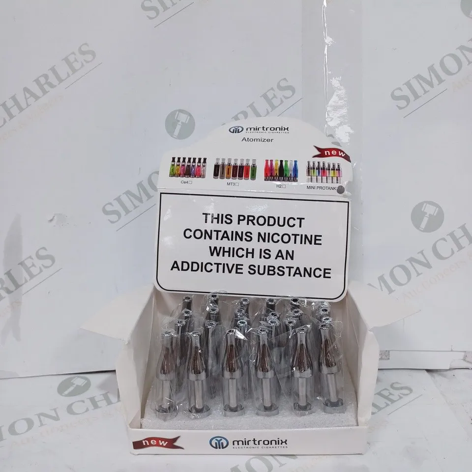 PACK OF APPROX. 24 X MIRTRONIX MINI PROTANK E-CIGARETTE ATOMIZERS - GREY