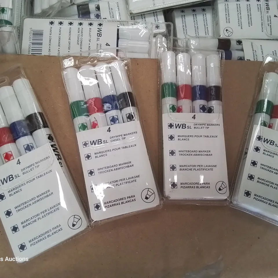 CASE CONTAINING 400 PACKS OF 4 DRYWIPE MARKERS BULLET TIP
