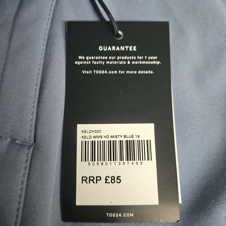 TOG24 WOMEN'S MISTY BLUE SOFTSHELL JACKET, SIZE 18
