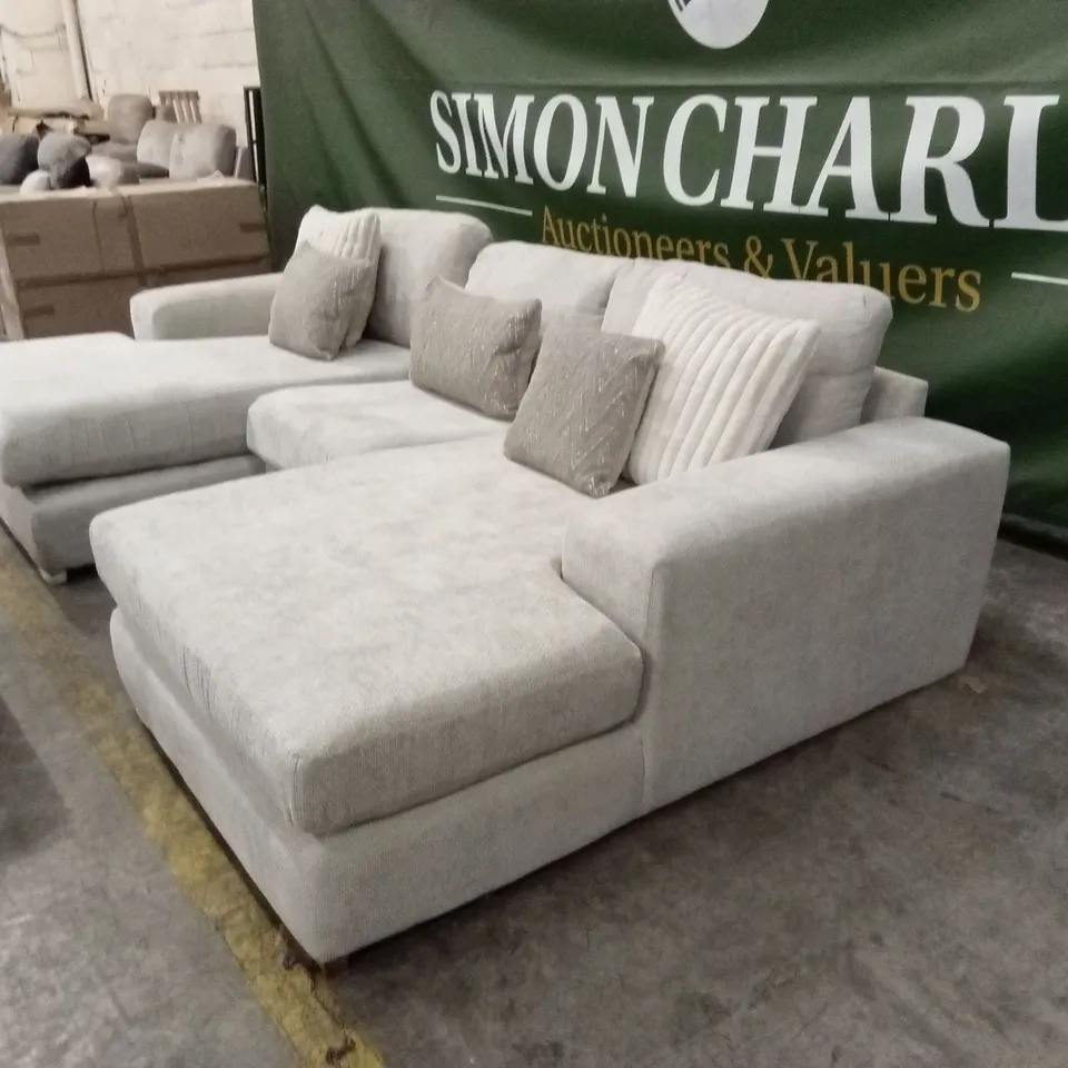 BROADGATE U-SHAPE MODULAR SOFA WITH FOOTSTOOL - STONE RRP £2979