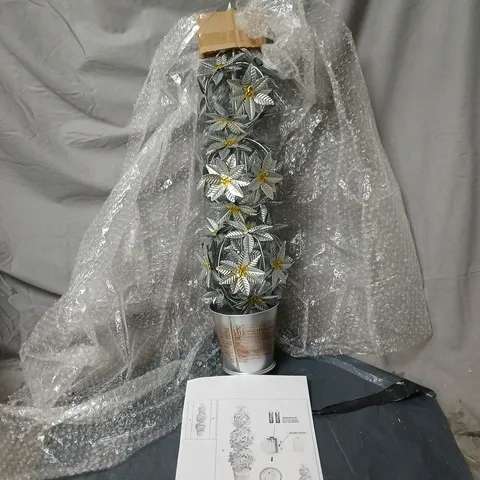 METALLIC FESTIVE CHRISTMAS TREE ORNAMENT IN POT BOXED